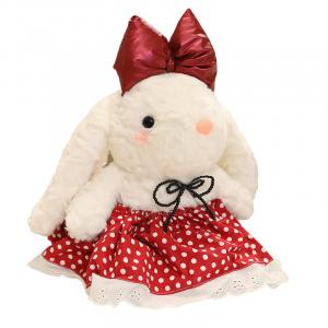 Плюшевая кукла в платье принцессы с кроликом высота 40см/45см/75см MLING, красный