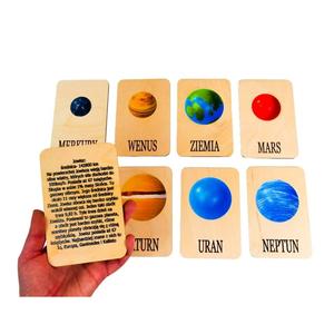 Деревянные карточки с планетами, интересные факты о планетах. Inna marka