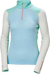 Helly-Hansen LIFA Merino Midweight Half Zip Base Layer Top - женская модель для активного отдыха, походов и путешествий Helly Hansen, 607 Light Cyan