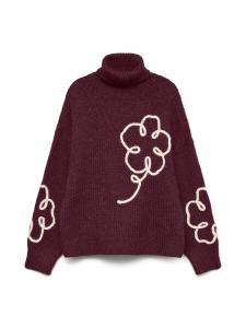 VERO MODA Свитер 'FATIMA' в темно-красном цвете