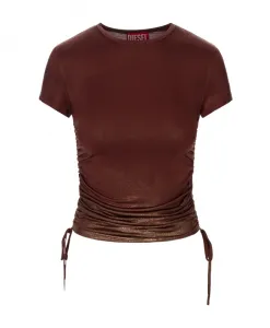 Коричневый топ с ацетатом и эластаном Diesel, коричневый