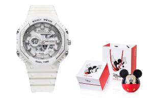 Disney Часы Mickey Series Quartz Movement Resin Strap Watch Unisex Silver Dial