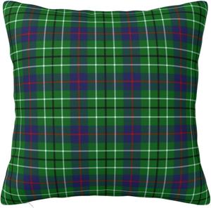 Paruiny Декоративная наволочка квадратная шотландский клан Данкан тартан плед двусторонний пушистый с потайной молнией White