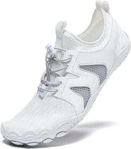 Мужские водные кроссовки для походов по пляжу, быстро сохнущие босоножки для плавания, серфинга, трейлового бега, нескользящие обувь с дренажем - легкая спортивная обувь для улицы и тренажерного зала Qacksv, белый