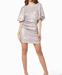 Мини-платье «Герматит» серебристого цвета Elliatt