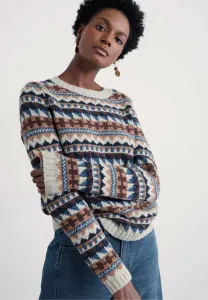 Доусон выбирает джемпер фэйр-айл Seasalt Cornwall, Brown - Zig Zag Geo Wicker Shore