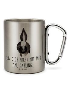 Кружка из нержавеющей стали с надписью Атака скунса и серебряным фоном Mr. & Mrs. Panda