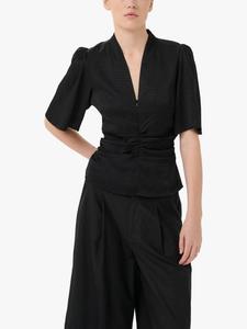 Приталенная блузка bianca с v-образным вырезом Gestuz, черный