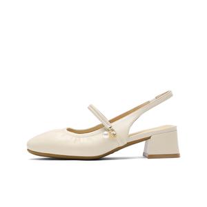 BELLE Туфли Мэри Джейн на массивном каблуке 4,5 см женские экрю, цвет Ecru