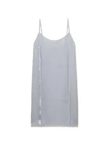 Расклешенное платье-комбинация на тонких бретельках Prada, серый
