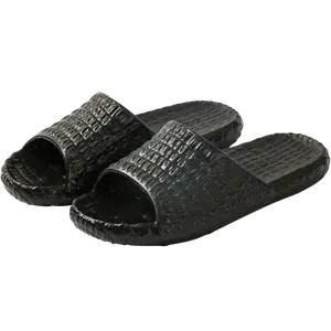 Far port Скользостойкие износостойкие шлепанцы унисекс черные, цвет Black