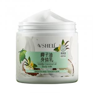 Лосьон для тела Vanilla Coconut Oil с длительным ароматом, предотвращает сухость и растрескивание, 500 мл Plant shells