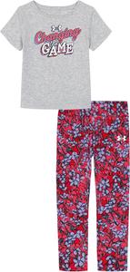 Under Armour девочки Hoodie Set, Pants & Hoodie, Cozy Fit, Mod Gray Print