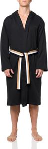 Халат мужской BOSS из френч-терри с хлопком и фирменным поясом с флагом, Black Currant