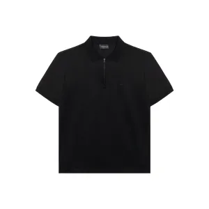 Джерси поло с молнией из смесового лайоселла asv EMPORIO ARMANI, черный