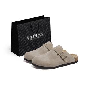 Тапочки Wrap toe Unisex SAFIYA, серый fleece-lined