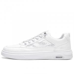 WARRIOR Низкие мужские кроссовки для скейтбординга, белые, серые