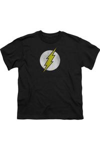 Футболка с логотипом Flash из DC Comics, потертая, с коротким рукавом, для детей Gildan, черный
