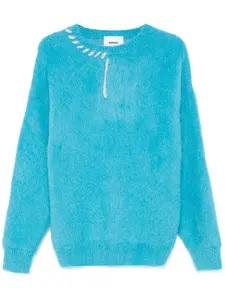 Свитер с декоративной строчкой Bonsai, синий