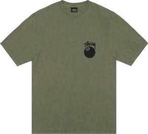 Футболка Stussy 8 Ball 'Olive', зеленый