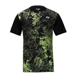 Футболка для бадминтона мужская темно-желто-зеленая YONEX