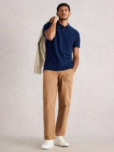 Хлопковая поло с коротким рукавом Regular Fit в утилитарном стиле White Stuff, Deep Blue