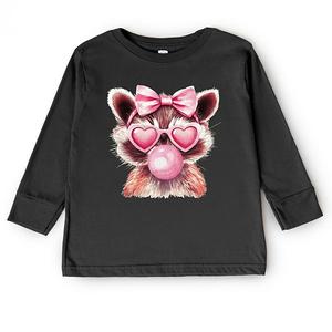 Футболка с длинным рукавом Valentine raccoon with bubblegum для малышей The Juniper Shop, Black