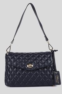 Стеганая сумка с клапаном из натуральной кожи 'Tramonto Toscana' Ashwood Leather, темно-синий