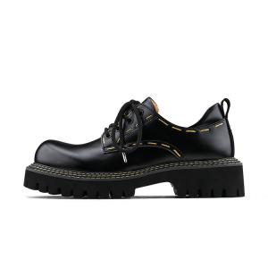 HANQIAORIJI Мужские повседневные туфли серии Heavy Industry, унисекс, низкие, черные, желтые