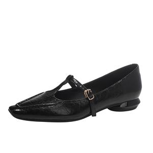 Туфли Мэри Джейн на массивном каблуке для женщин Zubumei, Black