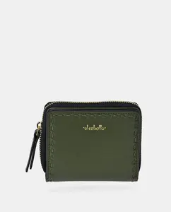 Маленький кошелек с застежкой-молнией, изготовленный из кожи напа El Caballo, зеленый