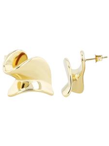 Adeliás Женские серьги - серьги-гвоздики из нержавеющей стали в золотом исполнении