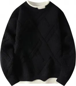 Мужской свитер-пуловер с четвертью молнии, легкий, базовый