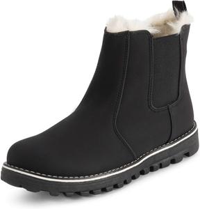 Женские ботинки Polar Chelsea с памятью формы, из нубука, водонепроницаемые, с резиновой прошитой подошвой и подкладкой из искусственного меха, Black