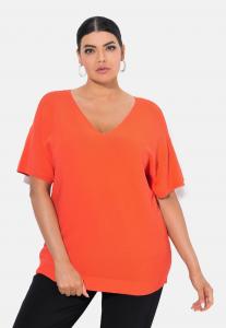 Футболка Ulla Popken SHORT SLEEVE V-NECK , Red