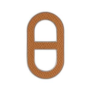 HERMES Брошь Original Design Chaine D'Ancre с палладиевым покрытием, из телячьей кожи и металла, женская, желтая