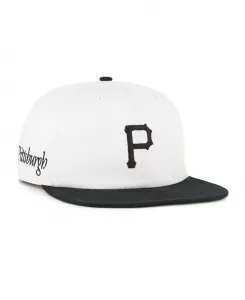 Женская бело-черная бейсболка Pittsburgh Pirates Foundation Captain Snapback '47 Brand