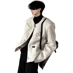 ZIAREL Куртка Unisex White [Removable Logo] с круглым вырезом в стиле Chanel