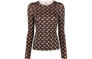 Топ Second Skin с принтом полумесяца beige Marine Serre, коричневый