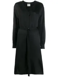 Платье-рубашка миди с поясом Forte Forte, черный