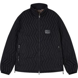 Стеганая куртка в стиле шеврон EMPORIO ARMANI, черный