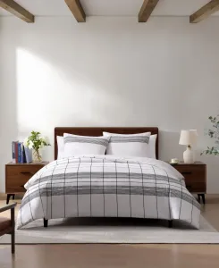 Комплект постельного белья из полосатого хлопка «Бруклин Хайтс», 2 предмета, размер Twin/Twin XL Tommy Hilfiger, черно-белый