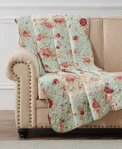 Плед «Античная роза», 100% хлопок, двусторонний, 50 x 60 дюймов Greenland Home Fashions, blue