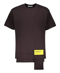 Хлопковая футболка с принтом спереди Ambush, коричневый