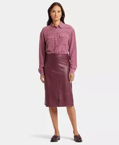 Женская юбка А-силуэта из искусственной кожи NYDJ, розовый