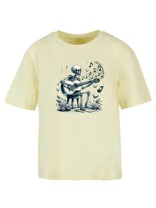 Футболка F4NT4STIC Skelett Spielt Gitarre, Musik, Liebe, Light yellow