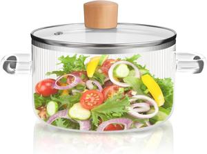 Кастрюля стеклянная Eternelovery с крышкой, 1800 мл