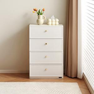 Quanu Комод для прихожей в современном минималистичном стиле, цвет Mousse White, 4 ящика