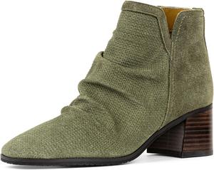 Женские замшевые ботильоны NYDJ Dernnes с тиснением, Avocado