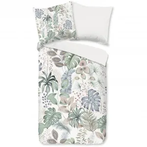 Двустороннее постельное белье «доброе утро»Abel Leaves», хлопок, 135х200, 2 шт., молния, двусторонний вид, листья Good Morning, зеленый